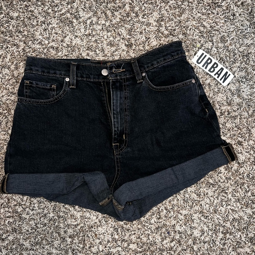 Urban Outfitters Mom High-Rise Black Jeans Shorts